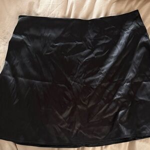 Classic Black Satin Mini Skirt